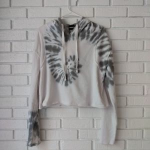 mono b Tie Dye Cropped Hoodie Womens Size Small